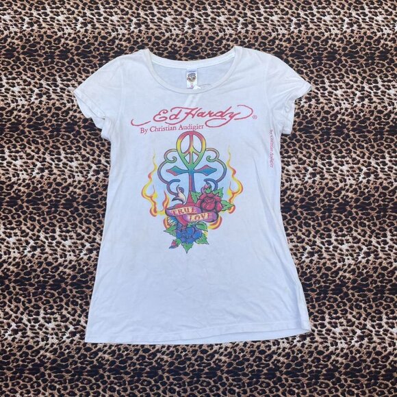 ♥︎ ed hardy y2k graphic tee ♥︎ - Picture 1 of 8